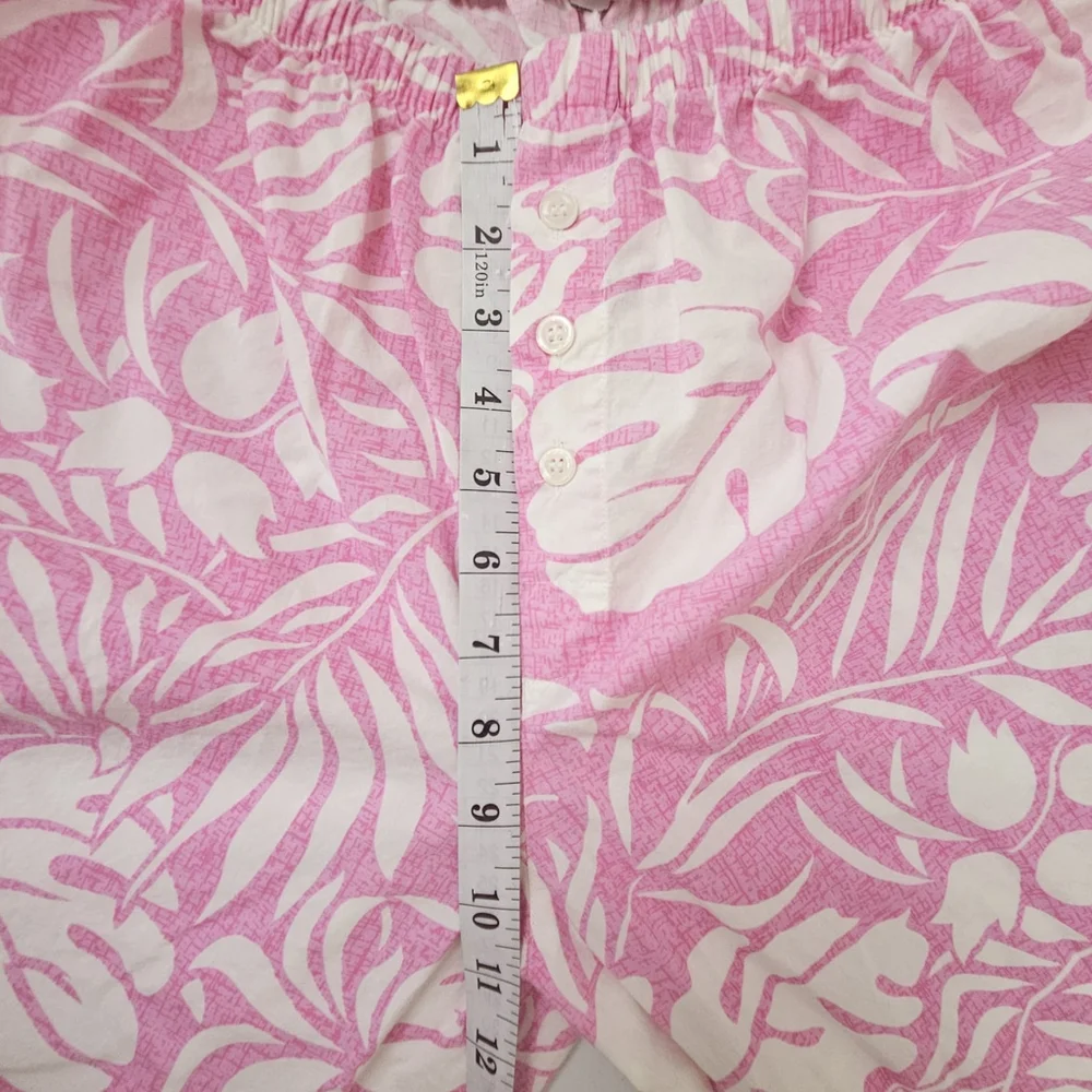 PJ Salvage Women's Small Lounge Pants Pink Tropical Cotton Lightweight Pajama - Picture 6 of 16